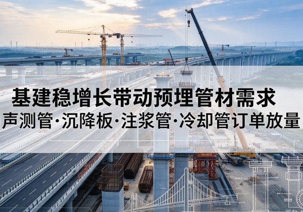 太平基建稳增长带动预埋监测管材需求，声测管、沉降板、注浆管订单持续放量